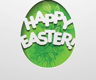 Bebas Vektor Tipografi Easter Bahagia Dalam Kulit Telur