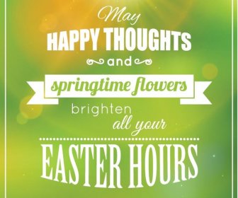Free Vector Happy Thoughts Easter Hour Retro Vintage Card