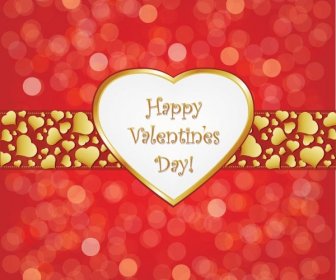 Free Vector Happy Valentine8217s Day Golden Heart Elegant Wallpaper