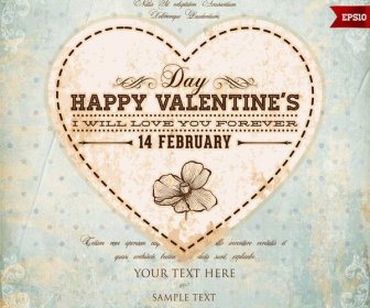 Free Vector Happy Valentine8217s Day Grunge Background Invitation Card