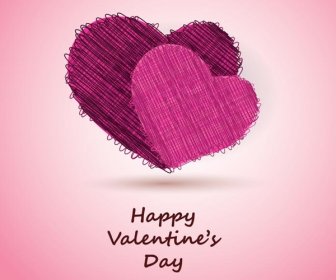Kostenlose Vektor Glücklich Valentine8217s Tag Herz Einladungskarte