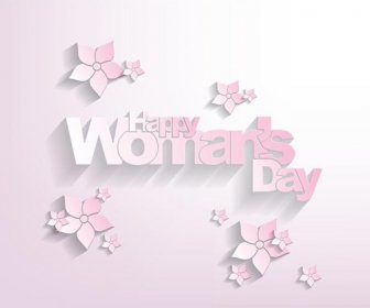 Free Vector Happy Women8217s Day Typography Pink Wallpaper