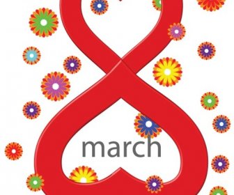 Бесплатные Векторные сердца сделал 8 марта Международный Women8217s день карта