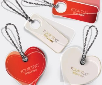 Vektor Gratis Jantung Bentuk Valentine8217s Hari Cinta Label Tag