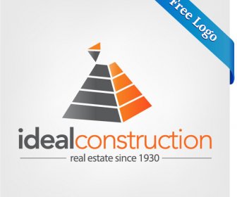 Kostenlose Vektor Ideal Bau Immobilien Logo