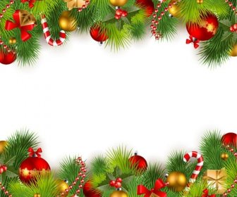 Kostenlose Vektor-Illustration Von Weihnachten Dekoration Geschenk Goldene Glocke Ball Auf Kiefernnadel