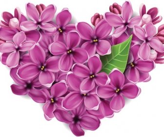 Wektor Swobodny Lilac Kwiat Serce