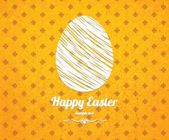 Vektor Gratis Garis Bentuk Telur Dengan Pola Latar Belakang Happy Easter Kartu