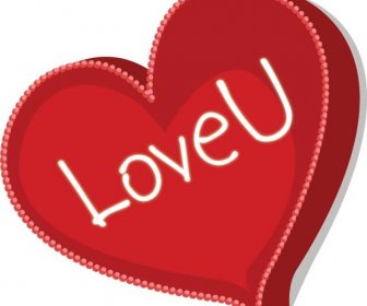 Vektor Gratis Mencintaimu Hati Hari Valentine