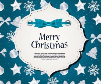 Free Vector Merry Christmas Beautiful Shape Label