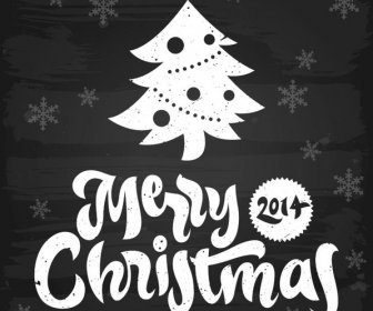 Free Vector Merry Christmas Black And White Invitation Card Template