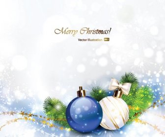 Free Vector Merry Christmas Blue Background Brochure Title Page