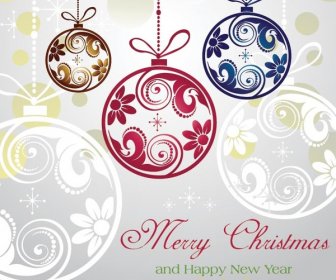 Free Vector Merry Christmas Decorated Ball Background