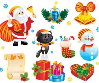 Ücretsiz Vektör Merry Christmas Dekorasyon Tasarım öğeleri