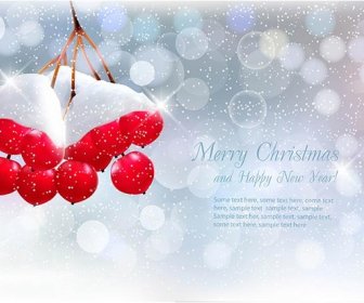 Free Vector Merry Christmas Elegant Invitation Card Template