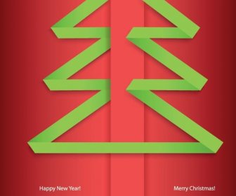 Livre De árvore De Fita Verde Vetor Feliz Natal