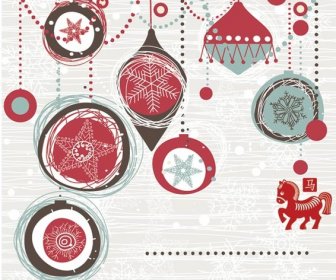 無料のベクター メリー クリスマス手描きの装飾的なデザイン要素