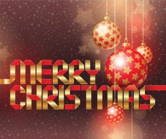 Ücretsiz Vektör Neşeli Noel şerit Yazı Tebrik Kartı