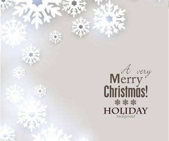 Free Vector Merry Christmas Typography On Starflake Elegant Background