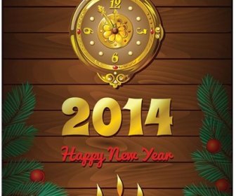Relógio De Contagem Regressiva De Ano Novo De Vetor Livre Com Abeto árvore