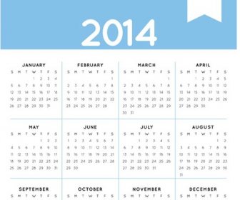 vektor gratis kalender year14 baru