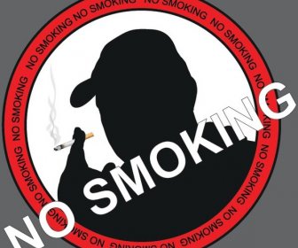 Não Vector Livre Nenhum Projeto De Etiqueta De Fumar