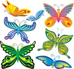아름 다운 나비 로고 디자인 요소의 무료 벡터