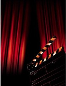 Vektor Gratis Indah Bioskop Adegan Merah Tirai Brosur Latar Belakang