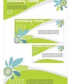 녹색 비즈니스 카드와 편지지 디자인 서식 파일의 무료 벡터