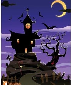 Vetor Livre De Caça Casa Assustador De Halloween