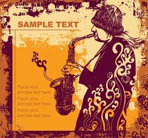 Free Vector Of Trumpet Player Floral Art Musician Brochure Template Design