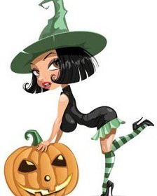 Free Vector Of Witch Girl With Pumpkin