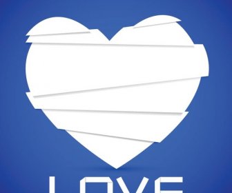 Bedava Vektör Kağıt Kalp şekli Aşk Mavi Duvar Yaptı