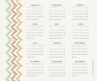 Kostenlose Vektor-Muster-border14-Kalendervorlage