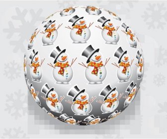 Бесплатные Векторные Пингвин узор вокруг мяч снежинки шаблон фона