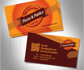 Free Vector Pizza Pattice Business Card Design Template