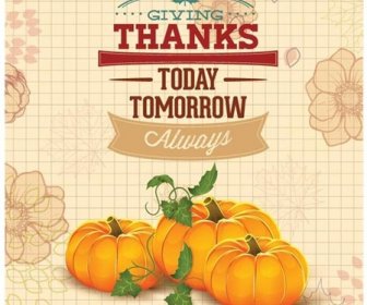 L'affiche De Vecteur Modèle Libre Citrouille Joyeux Thanksgiving