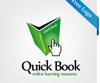 Logotipo De Vetor Livre Aprendizagem On-line Do Livro Rápido