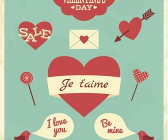 Cartaz De Dia Do Vetor Livre Estilo Retro Valentine8217s