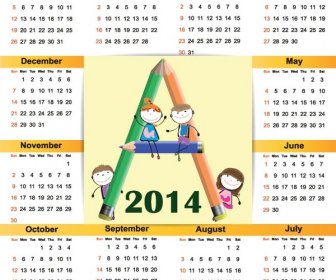 Modello Di Calendario Vettoriale Gratis Scuola Student14