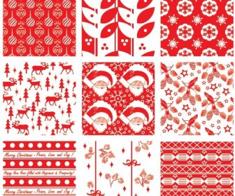 Free Vector Seamless Christmas Swatches Pattern