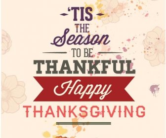 Libre D'être Reconnaissant Joyeux Thanksgiving à Vecteur Affiche De La Saison