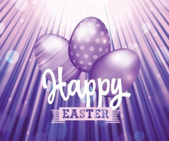 Free Vector Set Of Easter Egg With Typography On Stunning Purple Background