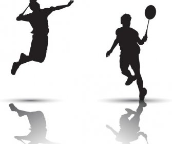 Jogador De Badminton De Silhueta De Vetor Livre