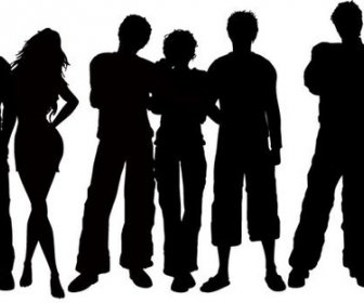 Free Vector Silhouette Teenager Crowds