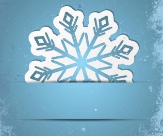 Free Vector Snowflake Grunge Invitation Card Template