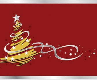 Free Vector Stylized Lines Christmas Tree Wallpaper