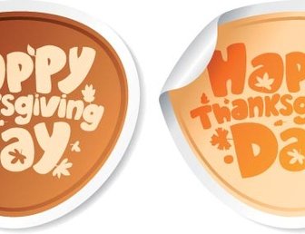 Vektor Gratis Hari Thanksgiving Stiker