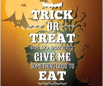 Free Vector Trick Or Treat Halloween Day Poster Template
