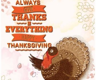 Free Vector Turkey Bird Sticker On Thanksgiving Poster